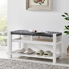 HABI BENCH WITH STORAGE SHELF - GREY/WHITE for sale  Shipping to South Africa