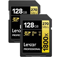 Tarjeta de memoria Lexar Gold Series Professional 1800x 128 GB UHS-II U3 SDXC, paquete de 2, usado segunda mano  Embacar hacia Argentina