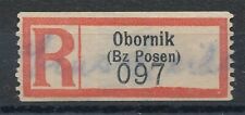 720126) DR R-Zettel Obornik (BZ Poznań) Wartheland Poznań  na sprzedaż  Wysyłka do Poland