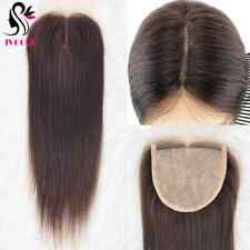 Used, Dark Brown Human Hair Lace Closure SilkBase 5"x5" Remy Hair Extension PrePlucked for sale  Shipping to South Africa