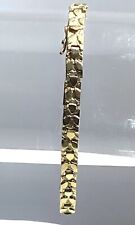 14k solid gold nugget bracelet 7.5 Inch 12.3 Grams Vintage for sale  Hot Springs Village