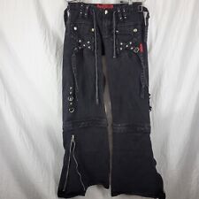 Tripp NYC Sz 0 Goth Punk Wide Leg Bondage Black Pants with Stars Convertible for sale  Shipping to South Africa