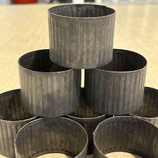 Tin Metal Round Napkin Rings Ribbed Holders Set Of 8 for sale  Shipping to South Africa