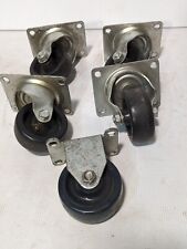 Lot of Five 3-inch Plastic Wheels, Four On Casters, One Fixed - Free Shipping, used for sale  Shipping to South Africa