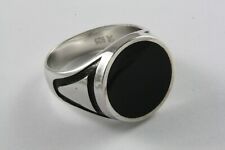 Anillo para hombre anillo sello de piedra negra anillo de plata 925/634 segunda mano  Embacar hacia Argentina