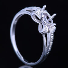 Venda anel fino de casamento prata esterlina 925 5x7mm corte oval semi montagem diamantes comprar usado  Enviando para Brazil