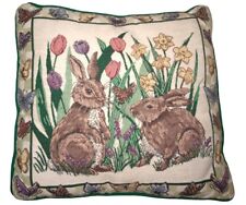 Almohada tapiz vintage conejo conejito floral tulipán casa de campo - Riverdale segunda mano  Embacar hacia Argentina