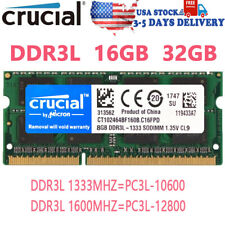 Crucial DDR3L 16 GB 32 GB 1333 MHZ 1600 MHZ Memoria SO-DIMM Laptop RAM Notebook RAM, usado segunda mano  Embacar hacia Argentina