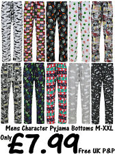 MENS CHARACTER PYJAMA BOTTOMS EX UK STORE PJ LOUNGE PANTS M-XXL 15 DESIGNS NEW, used for sale  Shipping to South Africa