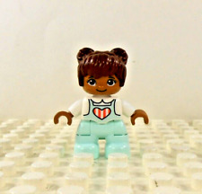 Boneco Lego Duplo criança afro-americana menina cabelo castanho verde pálido macacão coração comprar usado  Enviando para Brazil