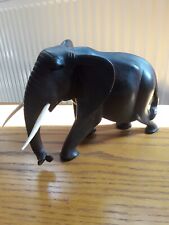Vintage Large Wooden African Bull Elephant Ornament 10 Inches Long Approx.  for sale  Shipping to South Africa
