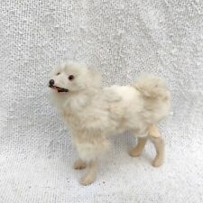 Vintage Cloth Textured Mini Pomeranian Dog Statue Original Fur Toy245 for sale  Shipping to South Africa