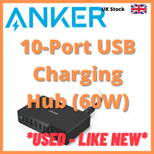 Used, Anker 60W 10-Port USB Charger Hub Adapter Desktop Charging for Galaxy S9 Apple for sale  Shipping to South Africa