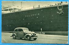 Naples,Italy-SS VULCANIA American Export Line & CZECH SKODA AUTO-c1948 B&W PC, used for sale  Shipping to South Africa