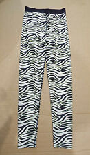 Used, WorkOut Zebra Print Leggings - Black/White - Size 6/8 - Shiny Lycra/Spandex for sale  NOTTINGHAM