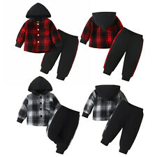 Conjunto de roupas de treino infantis infantis bebê meninas menino com capuz tops + calças comprar usado  Enviando para Brazil