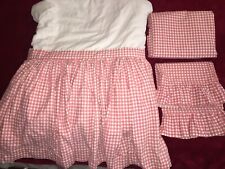 Vintage 4pc Set RALPH LAUREN Pink Gingham Plaid Queen Sheet Skirt & Pillowcases for sale  Carlsbad