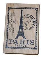 Usado, Estampilla de goma Inkadinkado Torre Eiffel de París Le Tour Eiffel montada en madera artesanía segunda mano  Embacar hacia Argentina