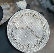 disc metal silver pendant for sale  Houston
