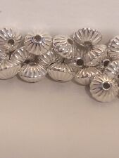 Used, Nice Heavy 5.5 mm Sterling Silver Corrugated Saucer Beads 50 Pcs !! for sale  Shipping to South Africa