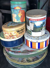 Lote de 7 latas de metal vazias vintage - Rei Leão/Natal/Yosemite comprar usado  Enviando para Brazil