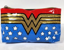Used, DC Comics Wonder Woman Makeup Bag Glitter Logo Water Proof Zipper 5" X 8.5" for sale  Shipping to South Africa