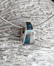 Used, Navajo Mutli-Stone Inlay Sterling Pendant Slide Necklace By ~Benson Manygoats~ for sale  Shipping to South Africa