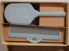 Juego de cepillo y peine azul para bebé o muñeca en caja vintage  segunda mano  Embacar hacia Mexico
