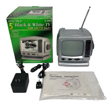 TV portátil vintage Spectra 5” preto e branco com rádio AM FM modelo 52-BWR prata comprar usado  Enviando para Brazil