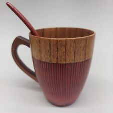 Caneca de madeira natural café quente chá cerveja suco água com leite + colher de madeira, usado comprar usado  Enviando para Brazil