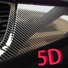Car Accessories CARBON FIBER Self Adhesive Vinyl Sticker Wrap Hood Roof 5D BLACK for sale  Shipping to South Africa