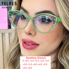 Óculos de leitura feminino moda olho de gato luz azul bloqueio armação completa, usado comprar usado  Enviando para Brazil