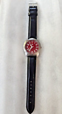 Usado, Reloj Victorinox Swiss Army cara roja con correa de cuero negro original segunda mano  Embacar hacia Argentina