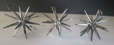 (3) VTG Bradford Plastic Starburst Sputnik Atomic Christmas Ornaments 4" 1960s  for sale  Shipping to South Africa