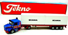 TEKNO 1:50 SCANIA T-CAB 142H Truck & 3-Axle Metal SKELETAL Trailer w/ CONTAINERS for sale  SOUTHAMPTON