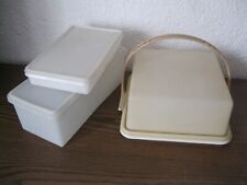 3x Vintage Tupperware: pojemnik na ciasto kwadratowy + 5-otworowy pasek do przenoszenia, zamrażarka na sprzedaż  Wysyłka do Poland