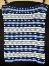 Usado, Cobertor de malha acolchoado vovó núcleo cottagecore crochê azul branco vintage 45 x 31 comprar usado  Enviando para Brazil