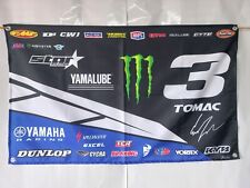 Vtg Motocross Enduro Flag Banner Sign Logo Yamaha YZ Mo Tomac 3 Room Garage Shop for sale  Shipping to South Africa