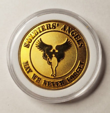 SOLDIERS' ANGELS SA "May We Never Forget" Challenge Coin Gold Tone for sale  Shipping to South Africa