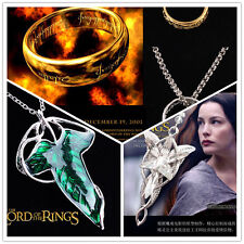 Lord Of The Rings Elven Leaf Brooch Arwen Evenstar Necklace Bilbo's Hobbit Ring, used for sale  Shipping to South Africa