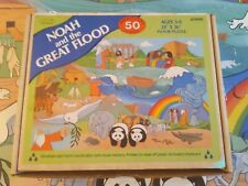 Vtg Judy Instructo Noah's Ark Floor Puzzle 24"X 36" Plastic Laminated Chipboard for sale  Shipping to South Africa