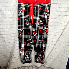 Disney Mickey Mouse Talla Grande Negro Rojo Blanco Polar Pijama Pantalones segunda mano  Embacar hacia Argentina