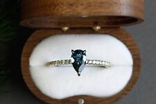 Anel de safira azul-petróleo Montana anel de prata esterlina 925 anel de pedra de nascimento setembro comprar usado  Enviando para Brazil