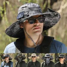 Chapéu de jardim pescador protetor UV com ventiladores solares duplos aba larga estilo verão  comprar usado  Enviando para Brazil