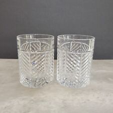 Ralph Lauren Crystal Herringbone Double Old Fashioned Glass Set of 2 for sale  Shipping to South Africa