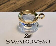 Swarovski Crystal Memories Mini Gold Plated (1) Coffee Teacup / Saucer Figurine for sale  New Lenox
