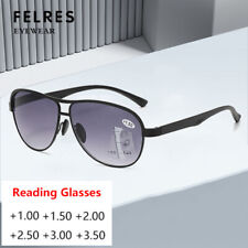 Usado, Óculos de sol masculino de leitura progressivo multifocal colorido de metal oval externo comprar usado  Enviando para Brazil