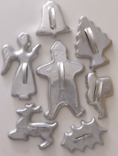 7 cortadores de galletas navideñas vintage de aluminio espejo con diseños en relieve segunda mano  Embacar hacia Argentina