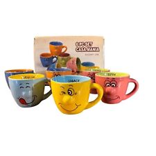 Usado, Vintage Casa Mania Conjunto de 6 Canecas Espresso Demitasse Engraçadas Faciais comprar usado  Enviando para Brazil