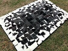 NUEVA ALFOMBRA DE ÁREA DE PATCHWORK CUERO DE VACA Cuero de vaca BLANCO Y NEGRO 4 pies x 6 pies segunda mano  Argentina 